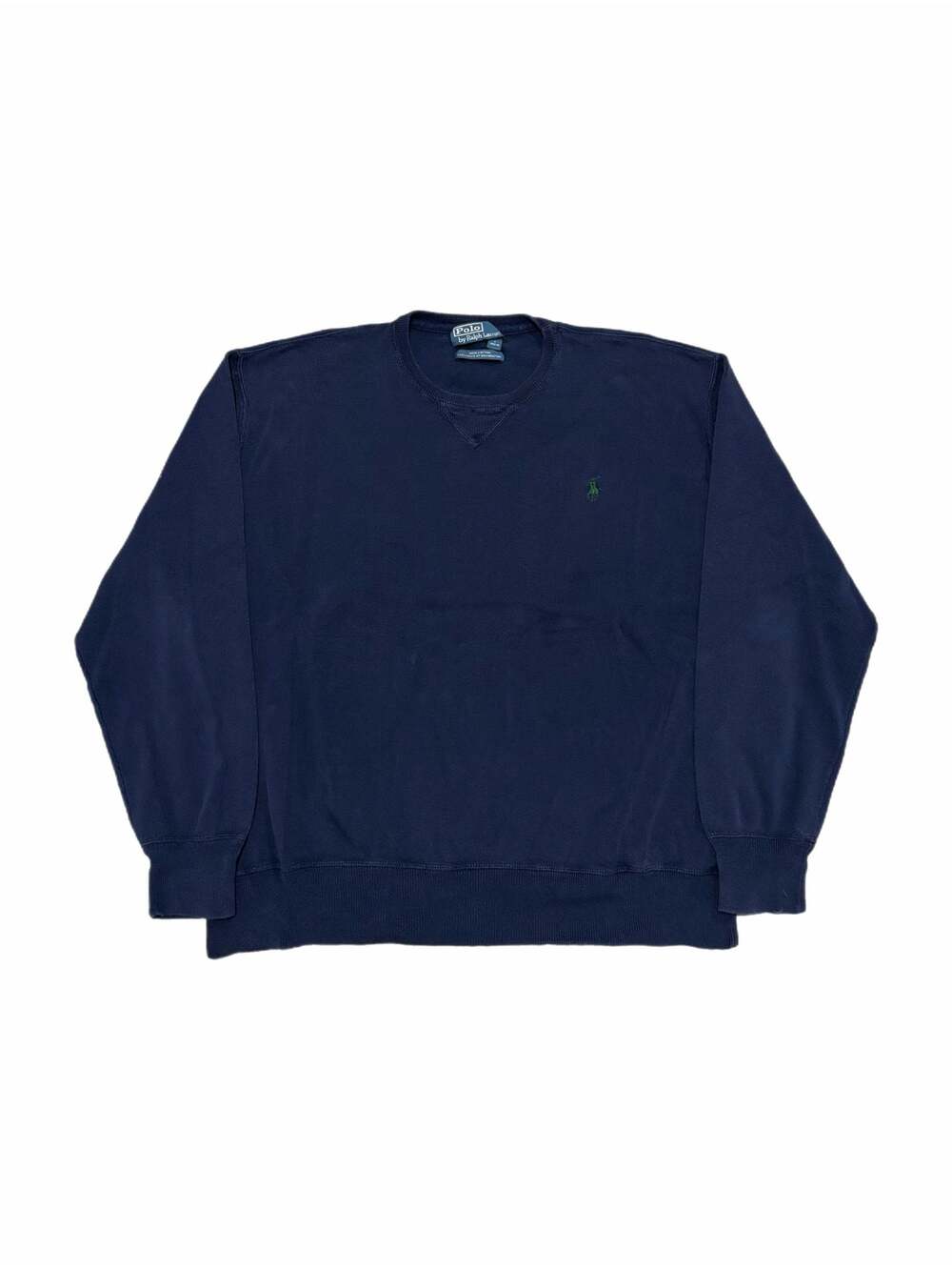 Polo by Ralph Lauren Navy Blue Cotton V-Neck Sweatshirt XL